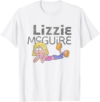 Disney Lizzy McGuire Iconic Lizzie Toon Distressed Big Logo T-Shirt