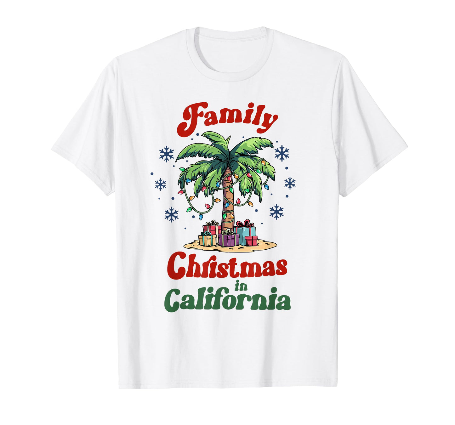 Matching Family Christmas in California Tropical Palm Tree T-Shirt