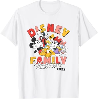 Disney Mickey And Friends Disney Family Vacation 2025 Logo T-Shirt