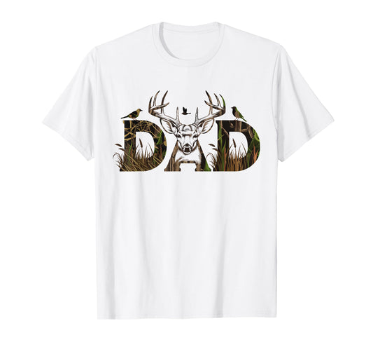 Camo Deer Hunting Dad T-Shirt Hunting Dad Apparel T-Shirt