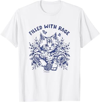Funny Kitten shirt Cat Meme Cute Cat Filled With Rage T-Shirt