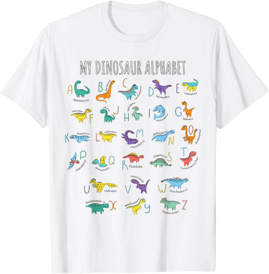 My Dinosaurs Alphabet ABC Dino Identification Educational T-Shirt