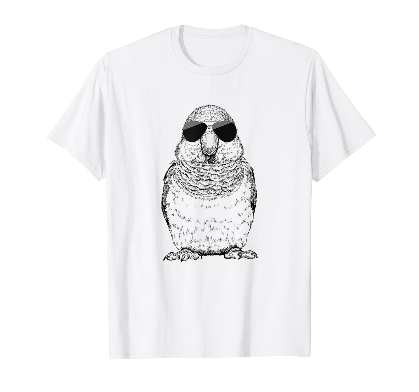 Quaker Parrot Bird with Sunglasses Unisex-Adults, Kids T-Shirt