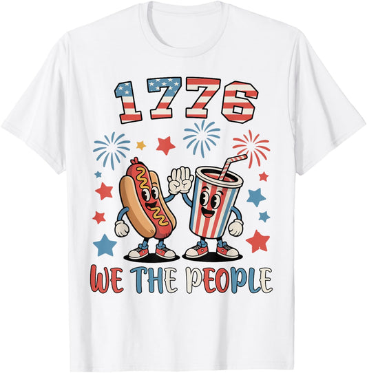 Youth 1776 We The People 4th July Hotdog Toddler Patriotic T-Shirt