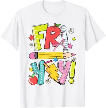 Retro Teacher Fri-Yay Dalmatian Teacher Team Back To School Men Women Girls Kids T-Shirt
