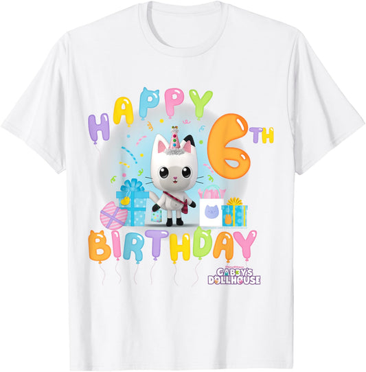 DreamWorks Gabby's Dollhouse Happy 6th Birthday T-Shirt
