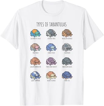 Cute Tarantulas Species Funny Exotic Spider Lover T-Shirt
