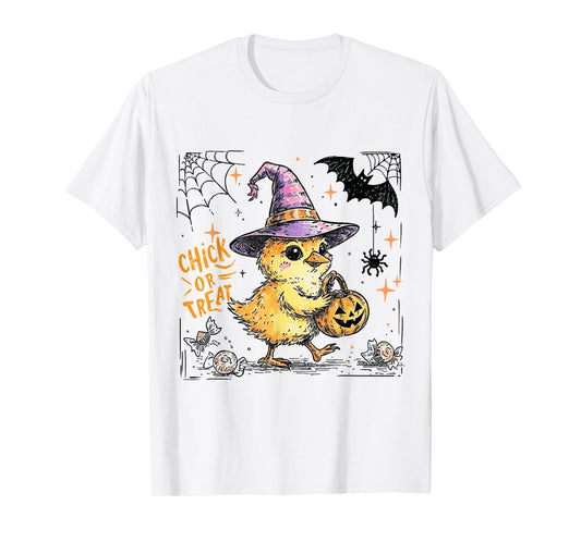 Chick or Treat Halloween Chicken Lady Spooky Season Fall T-Shirt