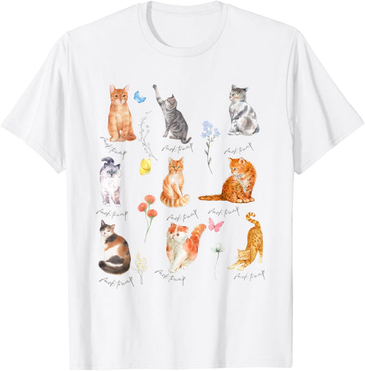 Subtle Anti Trump Kitten Cat Floral Political Cat Lover T-Shirt