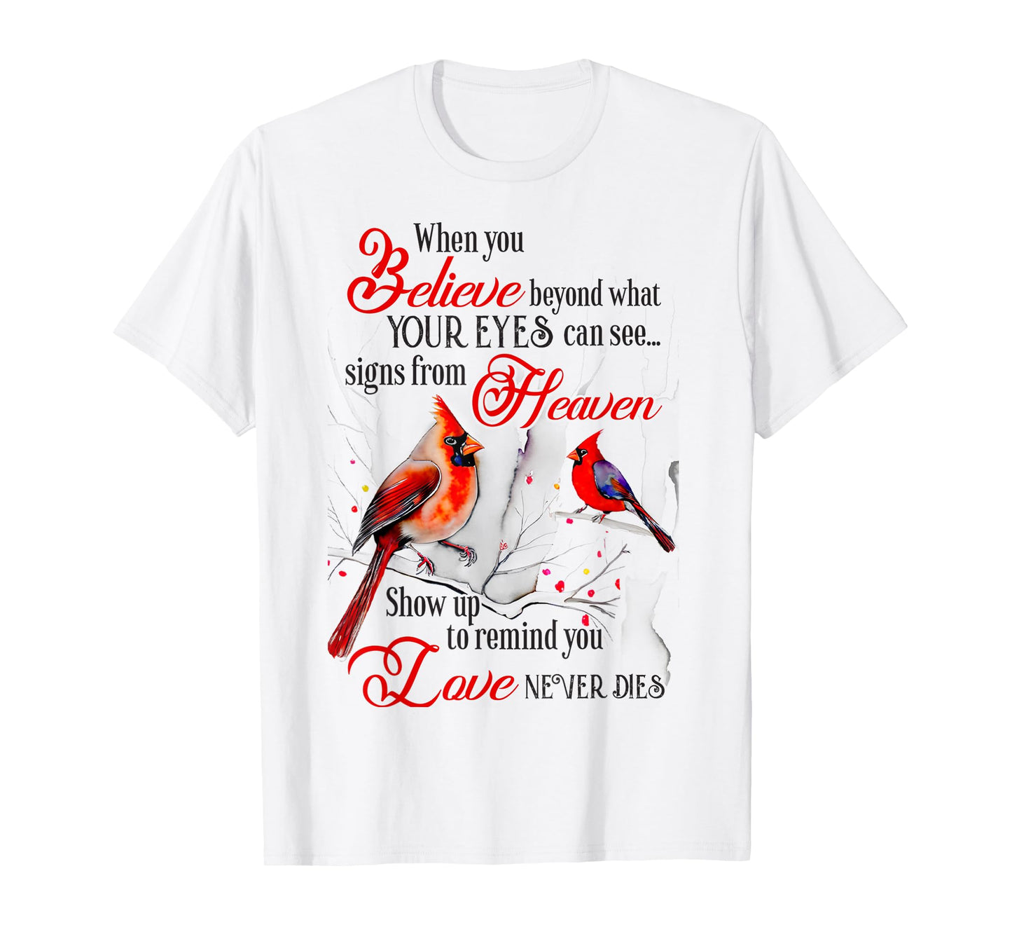 Women Mom Friend Christian Religious Cardinal Bird T-Shirt