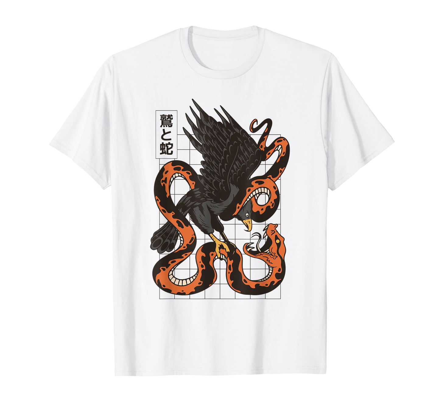 Eagle Fighting Snake Japanese Vaporwave Asian Inspired T-Shirt