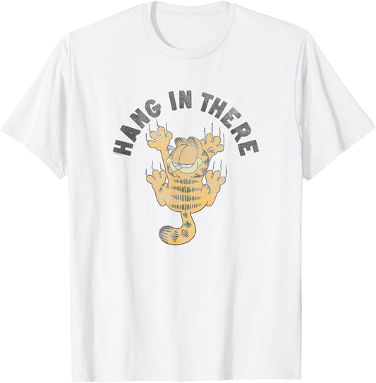 Garfield Hang in There Claw Marks Cartoon Cat T-Shirt