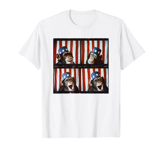 Monkey Patriotic Animal American Flag 4th Of July Monkey T-Shirt for Women Kids Men