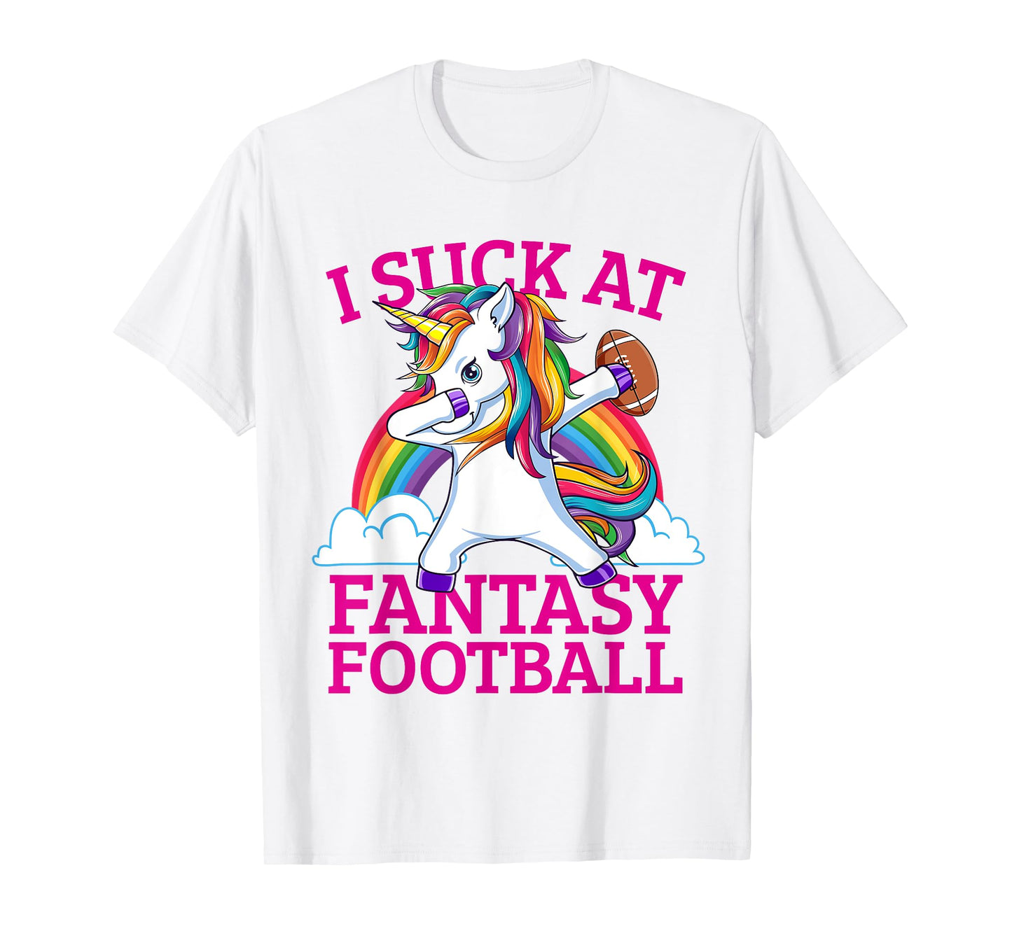 Funny I Suck At Fantasy Football Dabbing Unicorn Loser T-Shirt