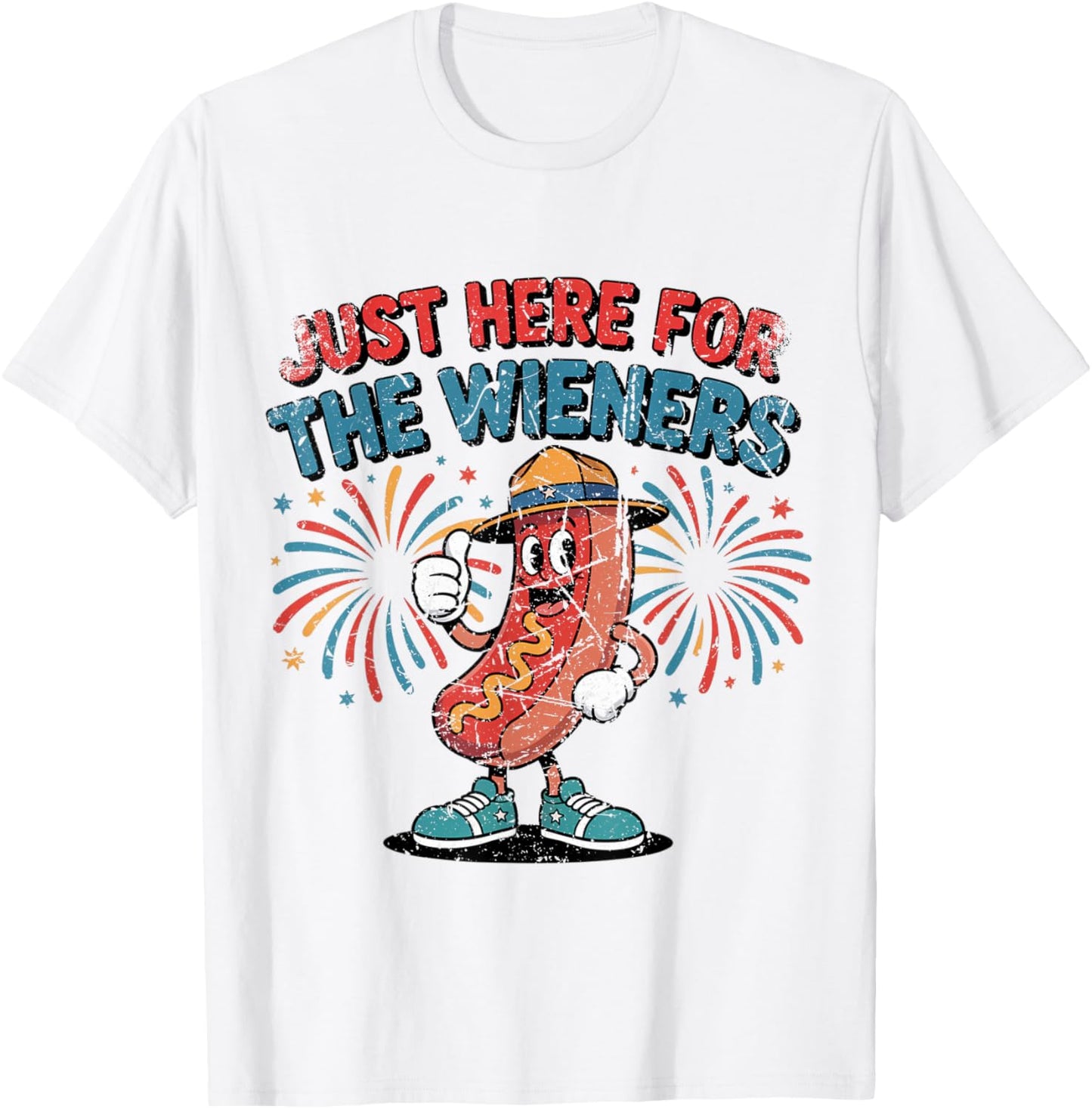 I'm Just Here For The Wieners Funny 4th of July BBQ Gifts T-Shirt