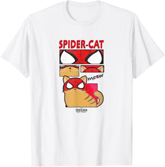 Marvel Spider-Man: Miles Morales Spider-Cat Comic Panels T-Shirt