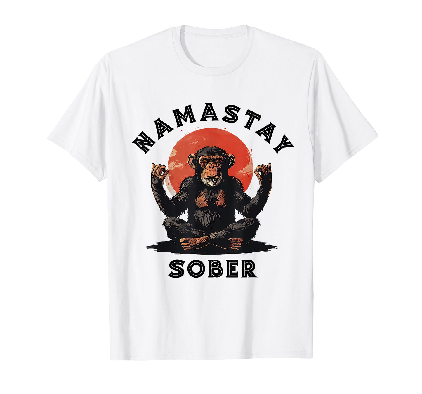 Monkey Mediation Namastay Sober NA AA Alcoholics Anonymous T-Shirt