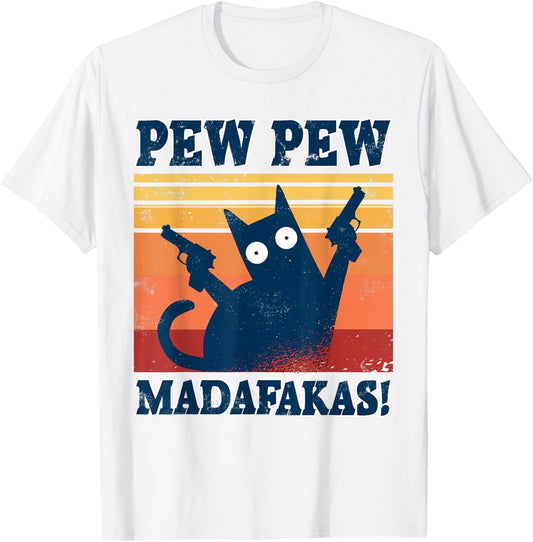 Pew Madafakas Shirt Cats Tops Summer Dresses Pyjamas Pew Cat T-Shirt