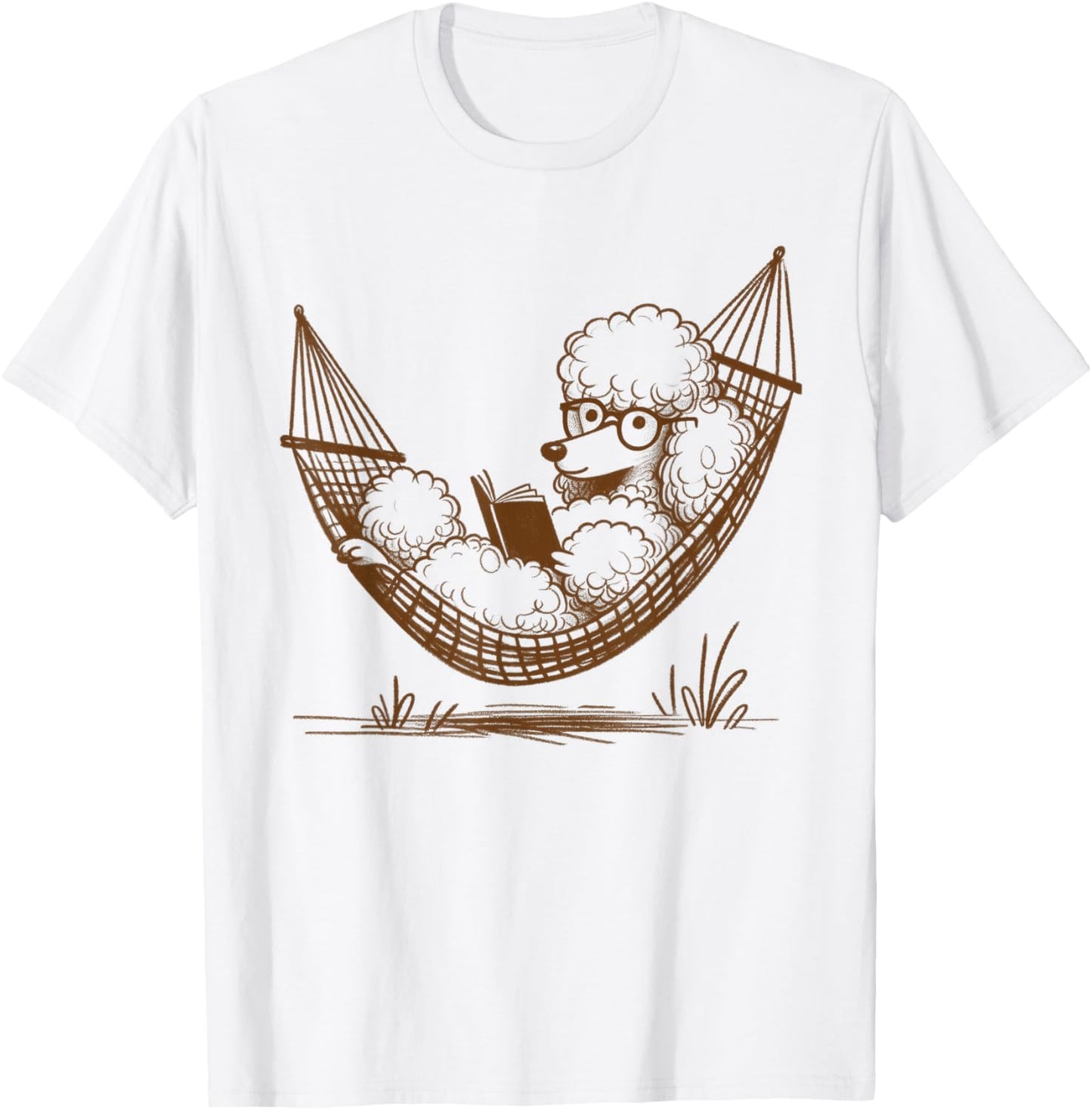Poodle Dog Mom Dad Poodle Dog Reading Book Dog Lover T-Shirt
