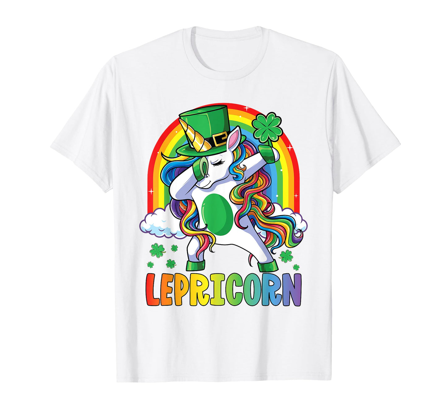 St Patricks Day Shirt Girls Dab Unicorn Leprechaun Lepricorn T-Shirt