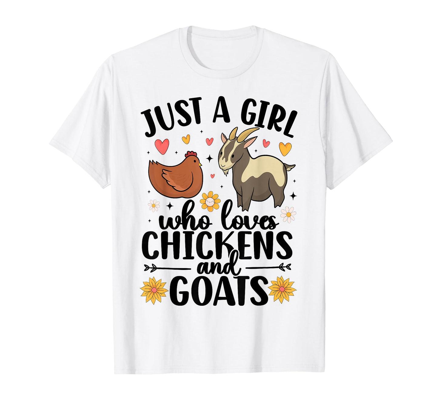 Just A Girl Who Loves Chicken and Goats Farming Farmer Women T-Shirt