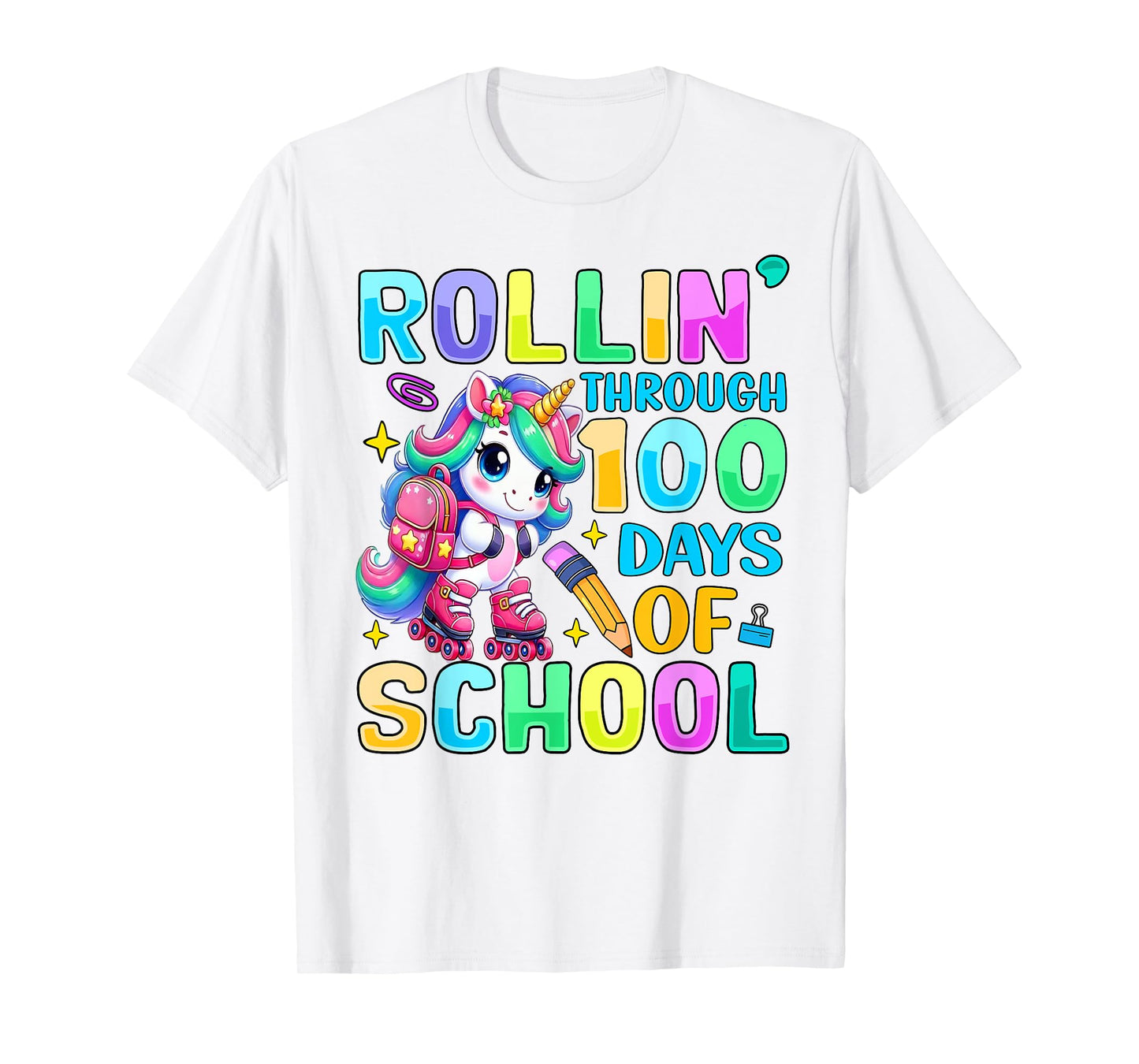 100 Days of School Unicorn Girls 100th Day Student Teacher T-Shirt