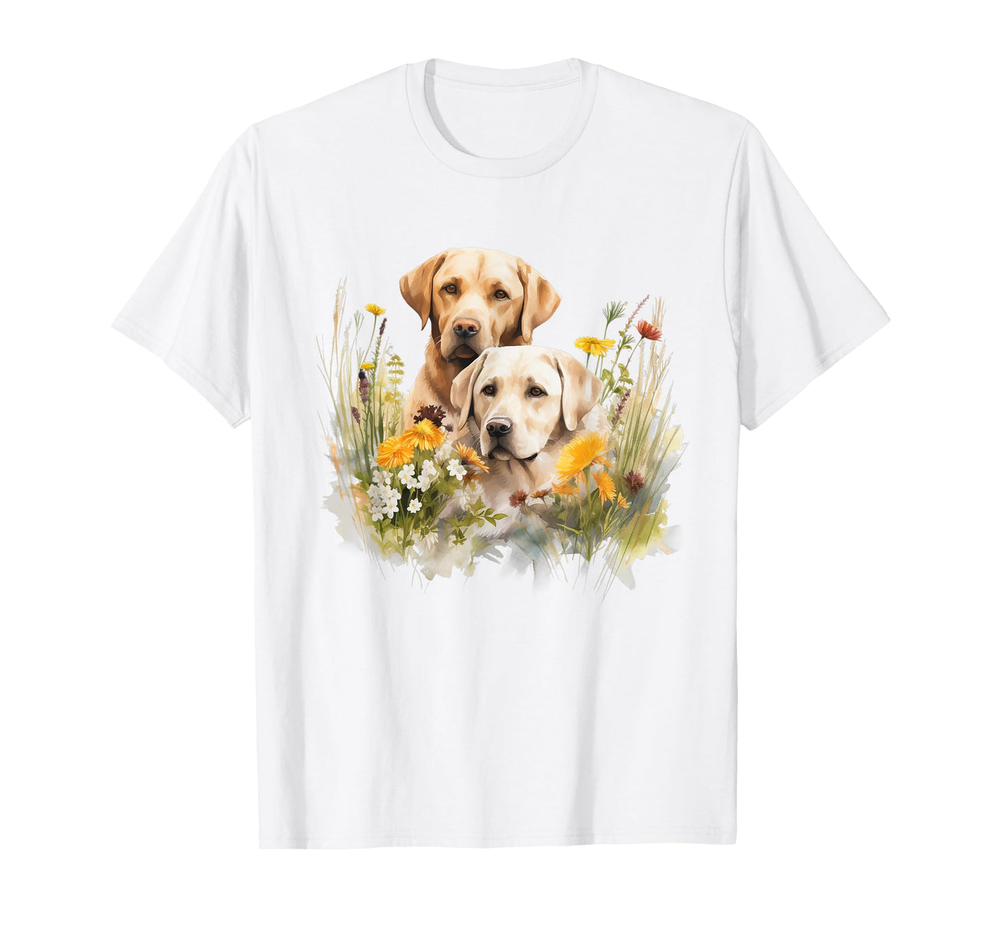 Floral Wildflower Dog Labrador Retriever Men Women Kids T-Shirt