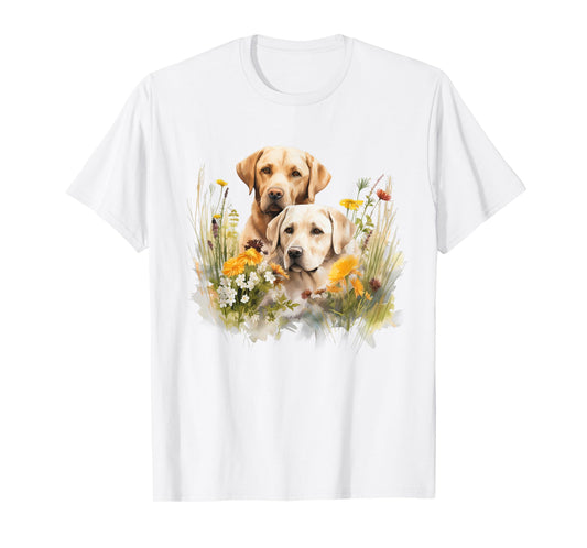Floral Wildflower Dog Labrador Retriever Men Women Kids T-Shirt