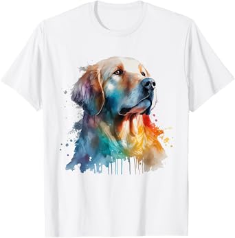 Golden Retriever Colorful Pop Art Tie Dye Watercolor T-Shirt