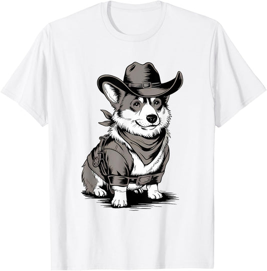 Funny Corgi Cowboy Western Corgi Lover Country Corgi T-Shirt