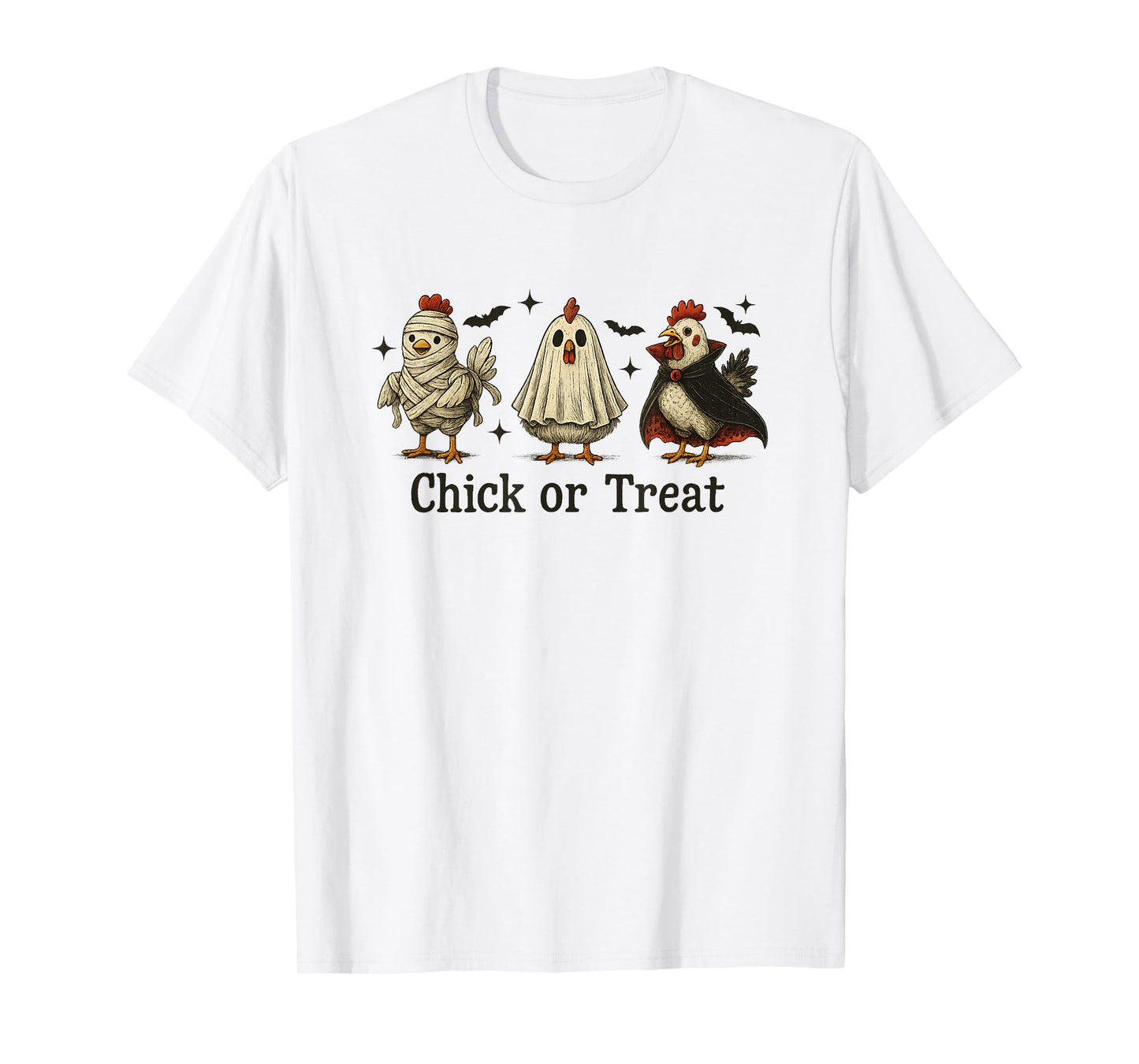 Chick or Treat Funny Chicken Halloween Costume Design T-Shirt