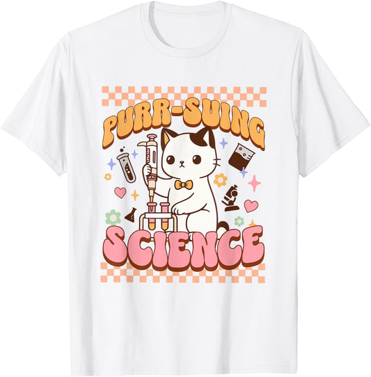 Cat Science Laboratory Scientist Chemistry Microbiology STEM T-Shirt