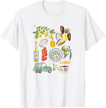 Italian summer Sardines tinned fish tomato girl food lover T-Shirt