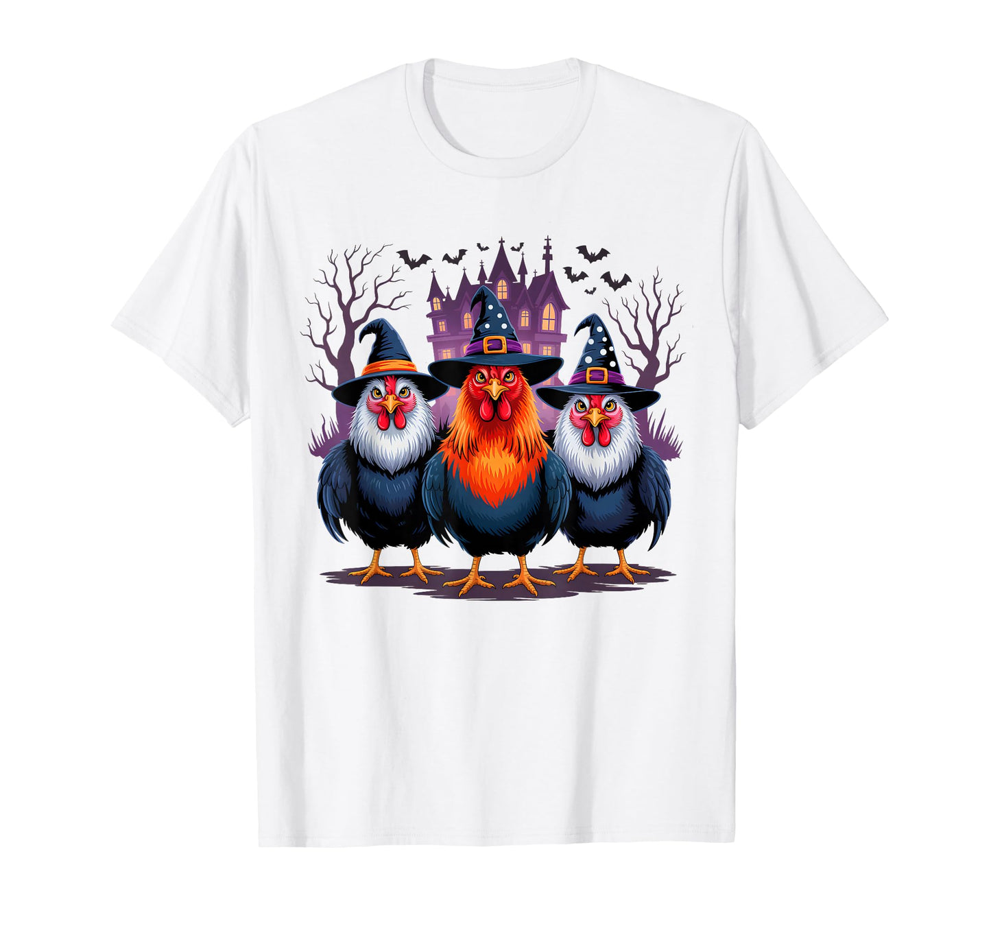 Funny Halloween Chicken Witch Spooky Season Women Men Farmer T-Shirt