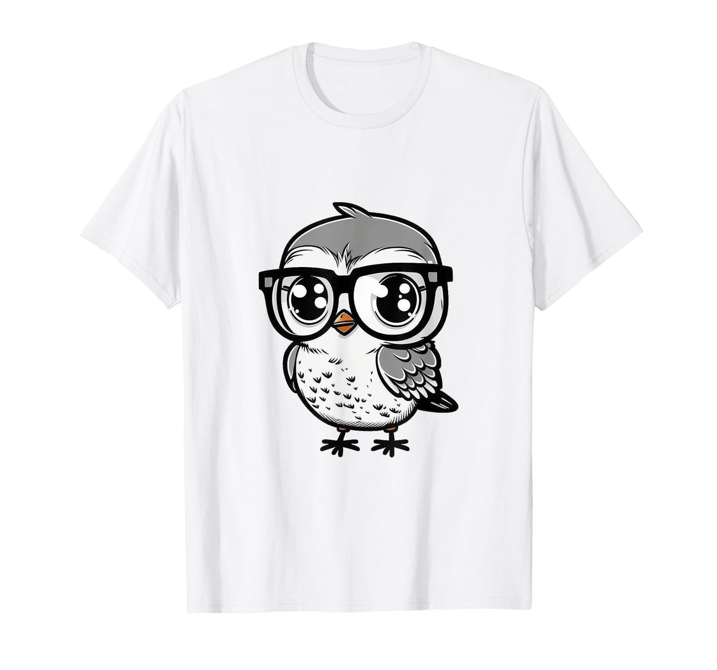 Nerdy Birdy Kawaii Cute Happy Bird with Glasses Animal T-Shirt