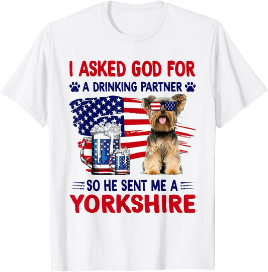 Yorkshire Terrier Dog 4th Of July Funny Patriotic Dog Lover T-Shirt