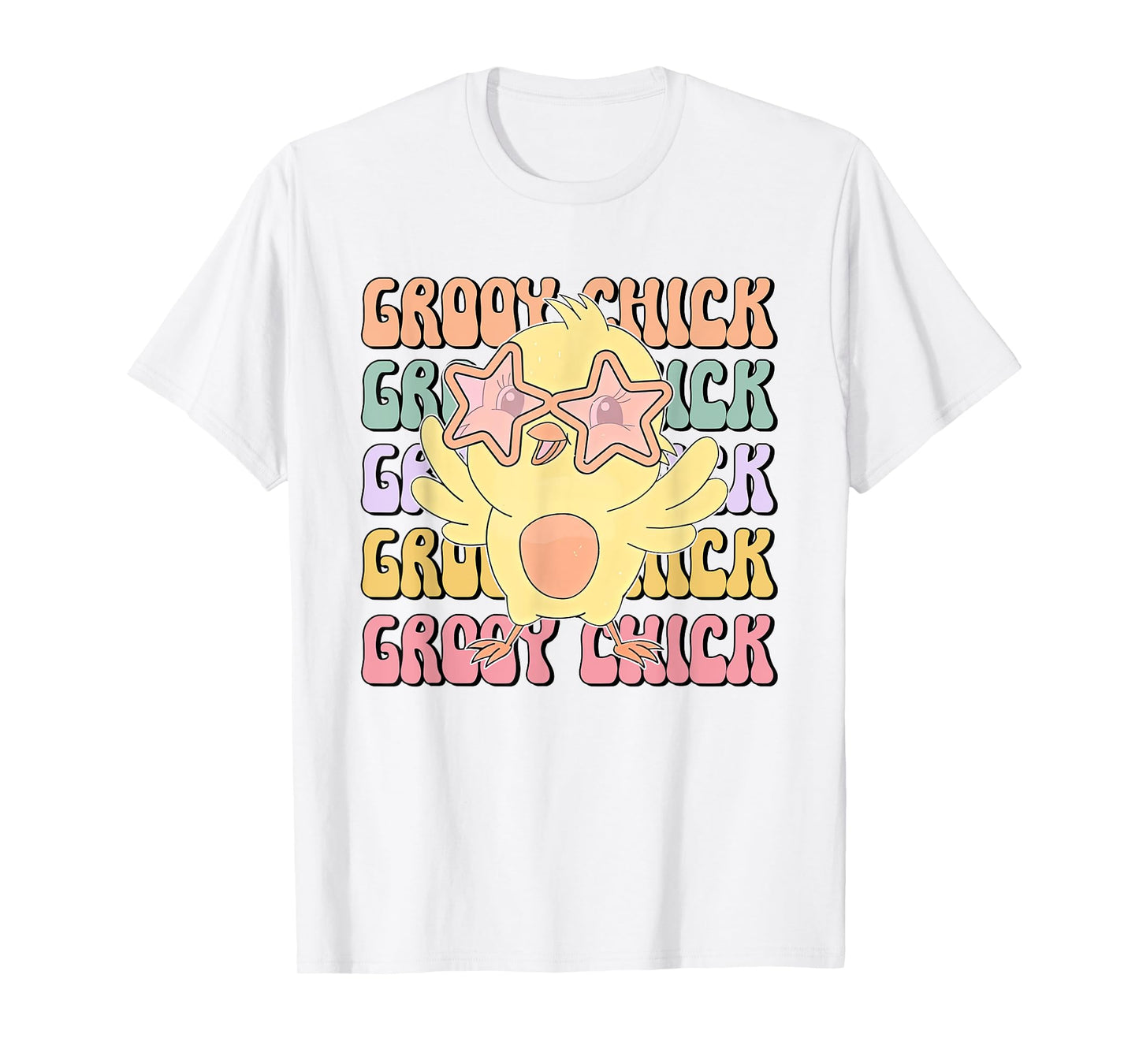 One Groovy Chick Retro Chick Costume Glasses Cute Easter Day T-Shirt