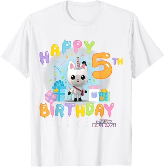 DreamWorks Gabby's Dollhouse Happy 5th Birthday T-Shirt