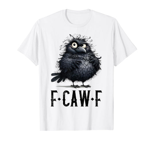 Retro F-Caw-F Black Bird Crow Funny Crow Bird Cawing Grunge T-Shirt