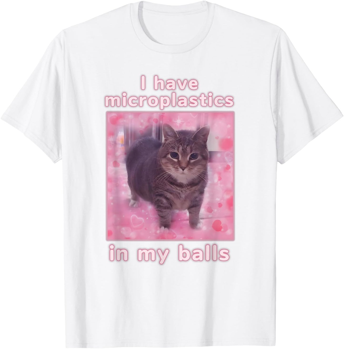 I Have Microplastics In My Balls Funny Cat Meme Dank Meme T-Shirt