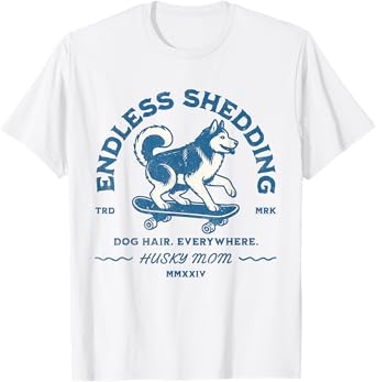 Siberian Husky Funny Ice Skating Dog Husky Mom T-Shirt for Men Women