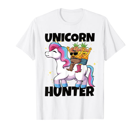 Upside Down Pineapple Swinger Unicorn Hunter T-Shirt