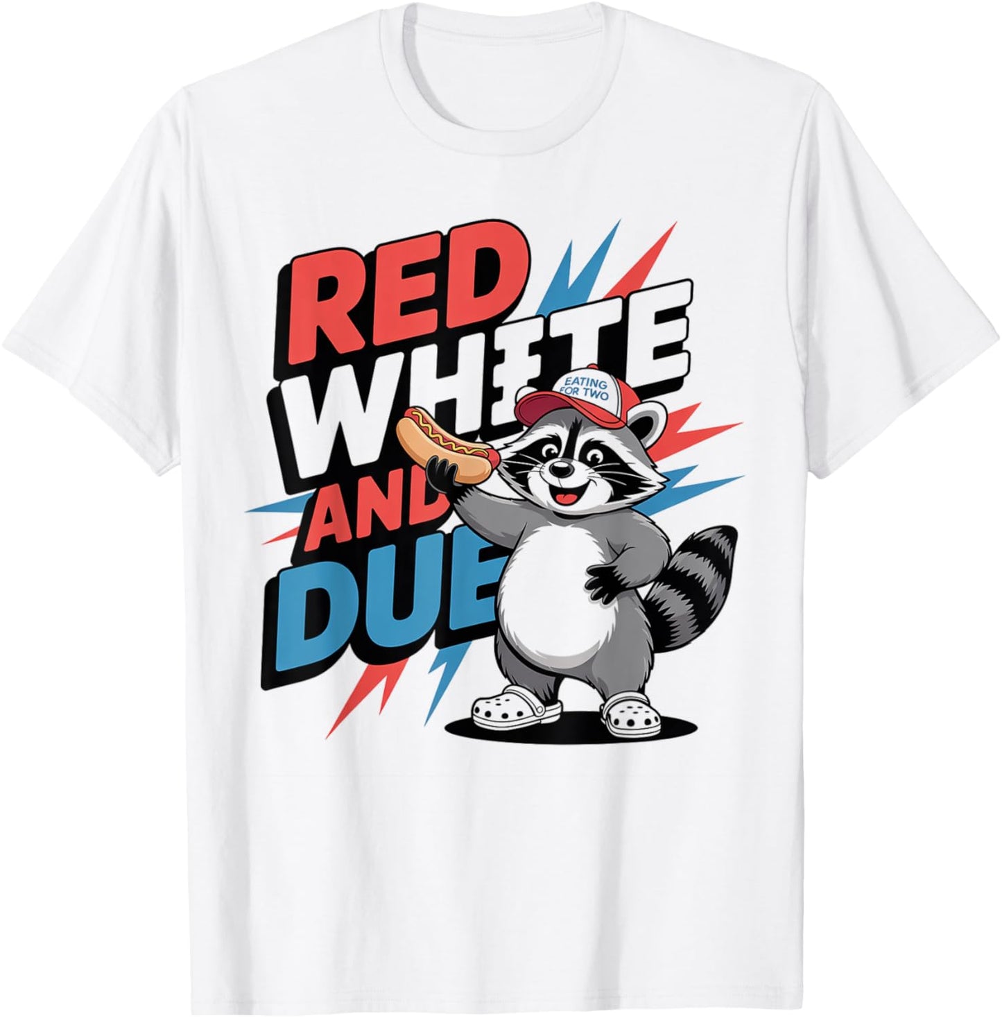 Funny Raccoon With Hotdog 4th Of July Patriotic Cute Raccon T-Shirt