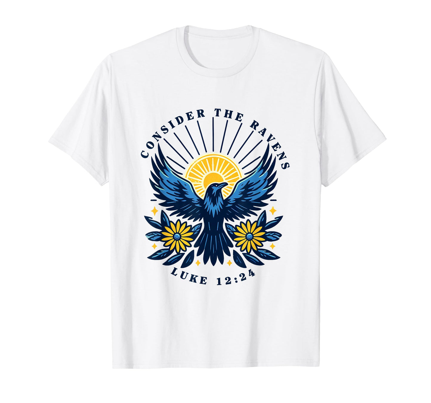 Retro Luke 12:24 Consider The Ravens Christian Bible Verse T-Shirt