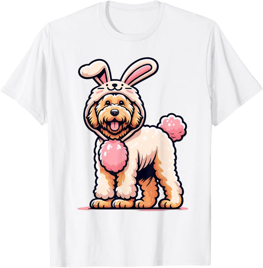 Cute Easter Doodle Dog Bunny Ears Goldendoodle T-Shirt