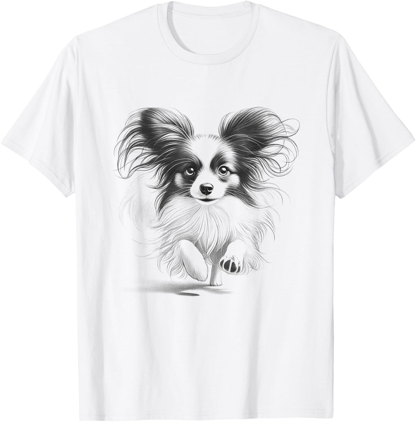 Papillon Running Dog Owner Design T-Shirt