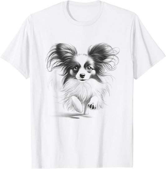 Papillon Running Dog Owner Design T-Shirt