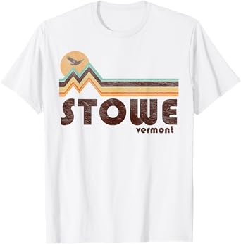 Stowe Vermont VT 70s 80s Retro Style Vintage Souvenir Travel T-Shirt