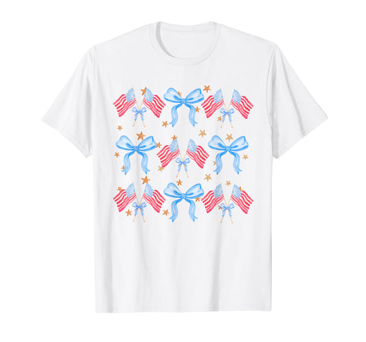 Patriotic Coquette 4th July American Flag Independence Day T-Shirt for Women Men