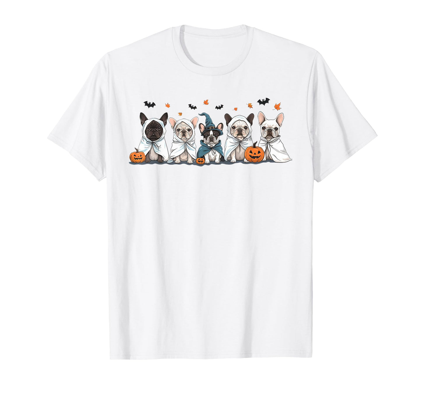 Funny Frenchie Halloween Costume Cute French Bulldog Ghost T-Shirt